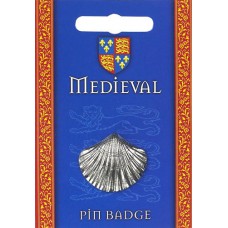 Scallop Shell Pilgrim Pin Badge - Pewter