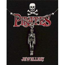 Pirate Skeleton Pendant on Chain - Pewter