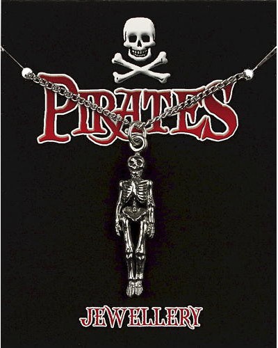 Pirate Skeleton Pendant on Chain - Pewter
