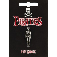 Pirate Skeleton Pin Badge - Pewter