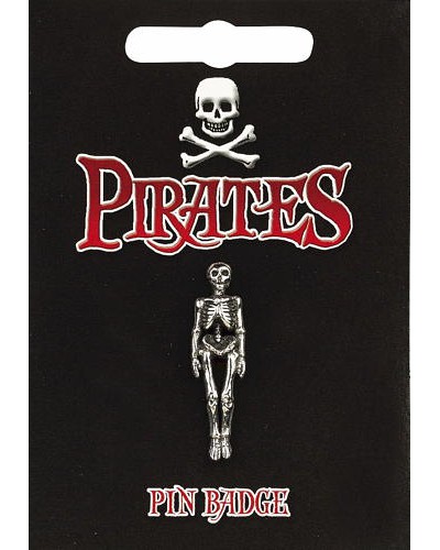 Pirate Skeleton Pin Badge - Pewter