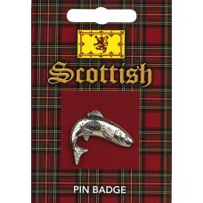 Scottish Salmon Pin Badge - Pewter