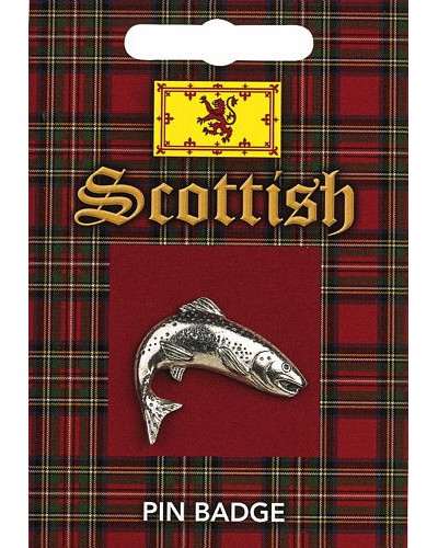 Scottish Salmon Pin Badge - Pewter