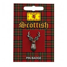 Scottish Stag Pin Badge - Pewter