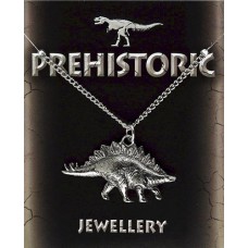 Stegosaurus Pendant on Chain - Pewter