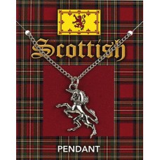 Scottish Unicorn Pendant on Chain - Pewter