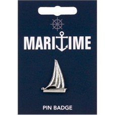Sailing Yacht Pin Badge - Pewter