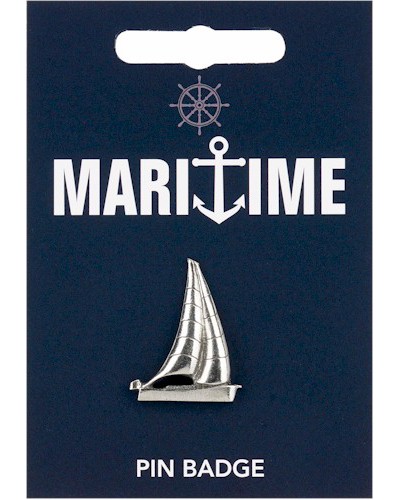 Sailing Yacht Pin Badge - Pewter