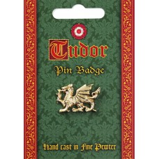Tudor Dragon Pin Badge - Gold Plated