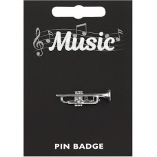 Trumpet Pin Badge - Pewter