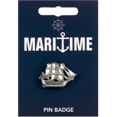 Tall Ship Pin Badge - Pewter