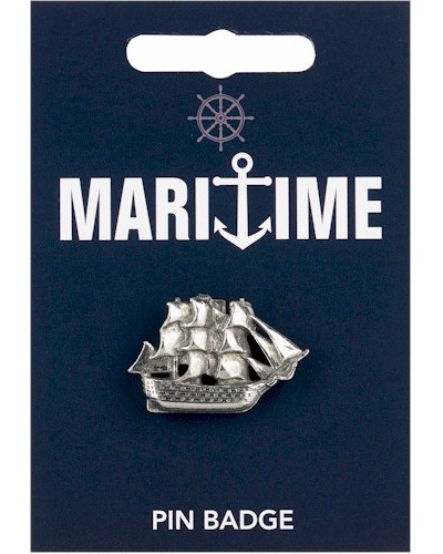Tall Ship Pin Badge - Pewter