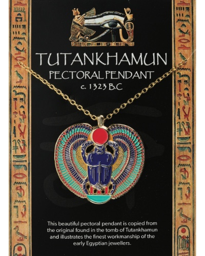 Tutankhamun Winged Scarab Pendant on Chain