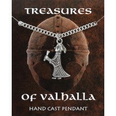 Valkyrie Pendant on Chain - Pewter