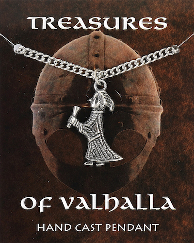 Valkyrie Pendant on Chain - Pewter
