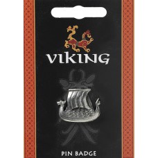 Viking Boat Pin Badge - Pewter