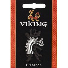 Dragon Head Pin Badge - Pewter