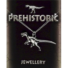 Velociraptor Pendant on Chain - Pewter