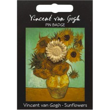 Van Gogh Sunflower Pin Badge - Gold Plated