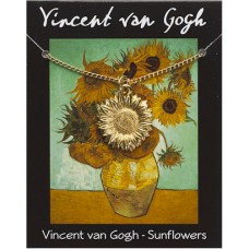 Van Gogh Sunflower Pendant on Chain - Gold Plated