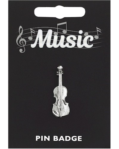 Violin Pin Badge - Pewter