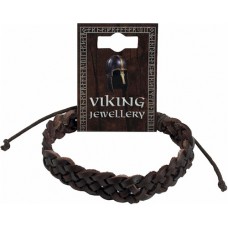 Viking Leather Single Plaited Bracelet (2 Designs)