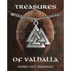 Valknut Pendant on Chain - Pewter