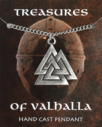 Valknut Pendant on Chain - Pewter