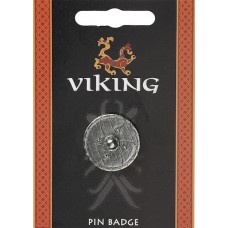 Viking Shield Pin Badge - Pewter