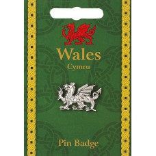 Welsh Dragon Pin Badge - Pewter