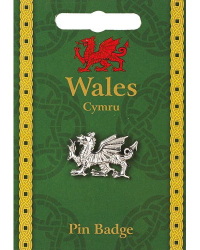 Welsh Dragon Pin Badge - Pewter