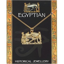 Wadjet Eye Pendant on Chain - Gold Plated