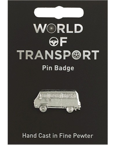 Camper Van Pin Badge - Pewter