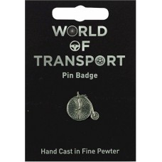 Penny Farthing Bicycle Pin Badge - Pewter