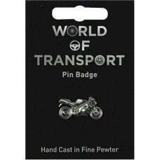 Sport Bike Pin Badge - Pewter