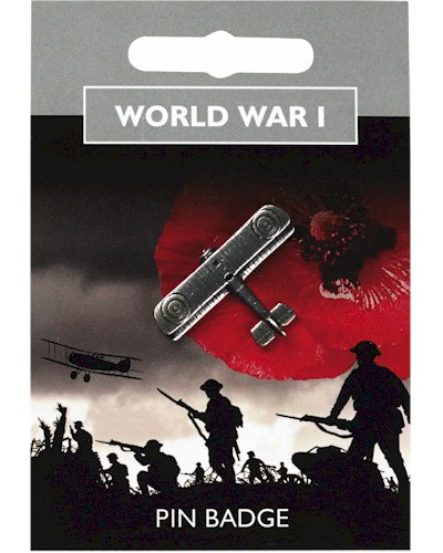 World War I Biplane Pin Badge - Pewter