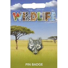 Wolf Pin Badge - Pewter